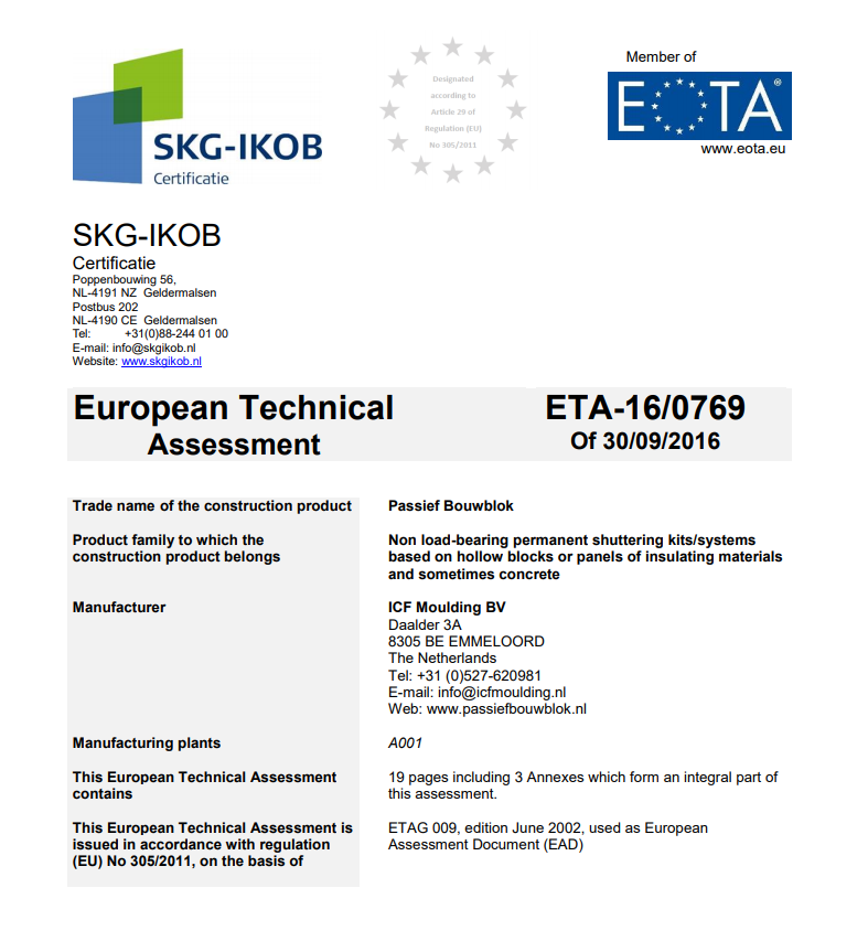 European Technical Assessment ETA